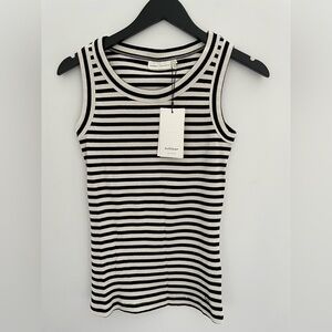 InWear Black & White Striped Ribbed Tank